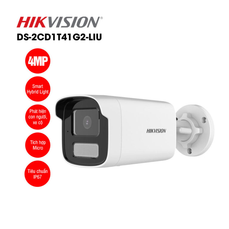 Camera IP 4MP thân trụ HIKVISION DS-2CD1T41G2-LIU ( hồng ngoài 50m)